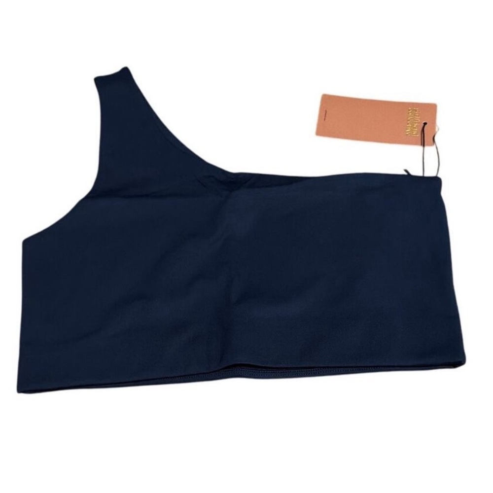 Girlfriend Collective Terrace Bianca One Shoulder Bra TC Blue Size XL NEW